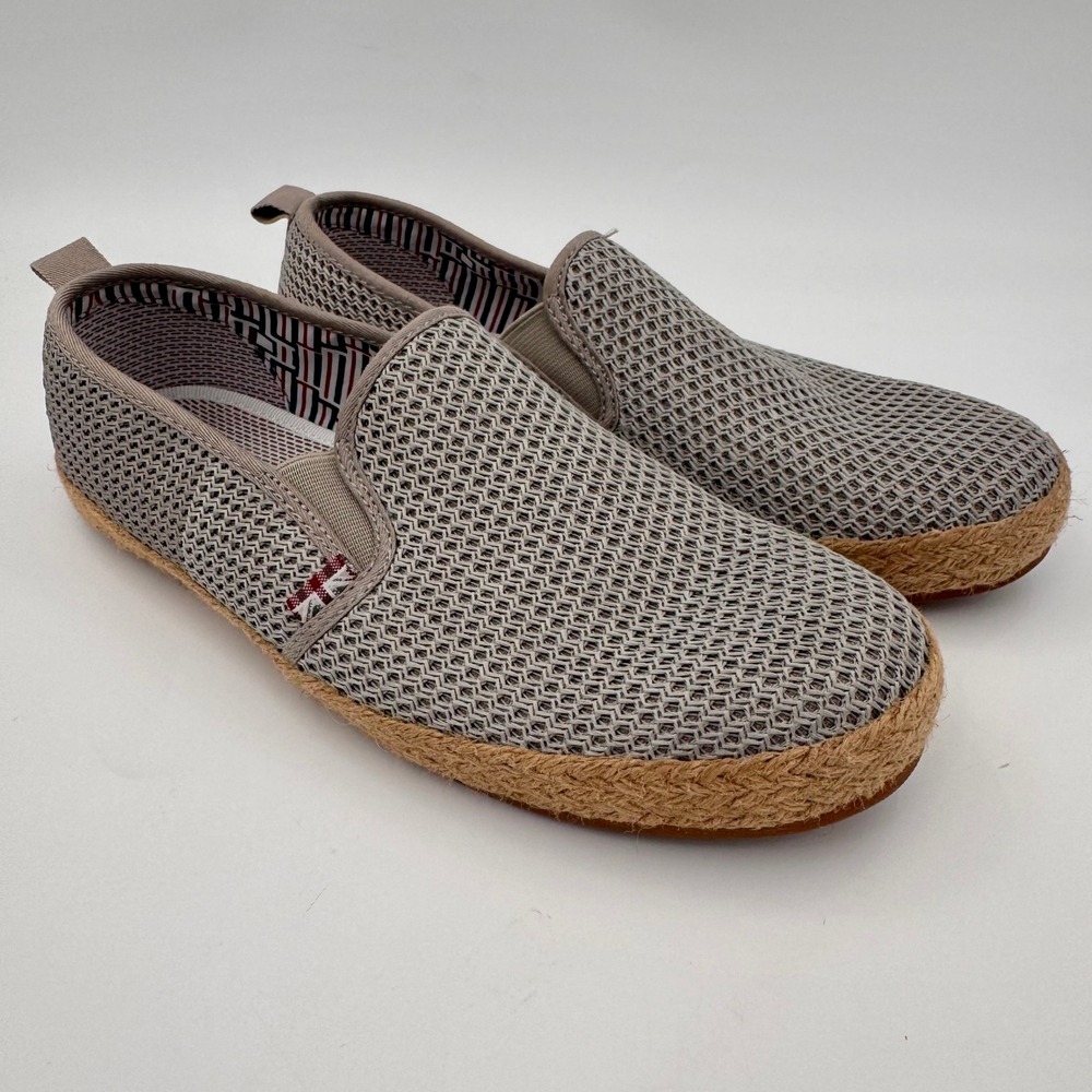 Ben Sherman Prill Grey Mesh Espadrille Slip On Shoes Jute Wrapped Loafers Mens 8
